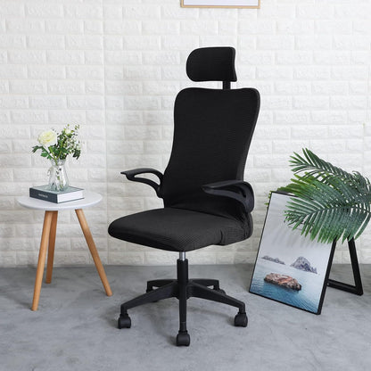 FORCHEER Office Chair Armrest Covers 12-15 Inch Velvet Elastic Black Arm Rest Covers for Desk Computer Chairs Washable