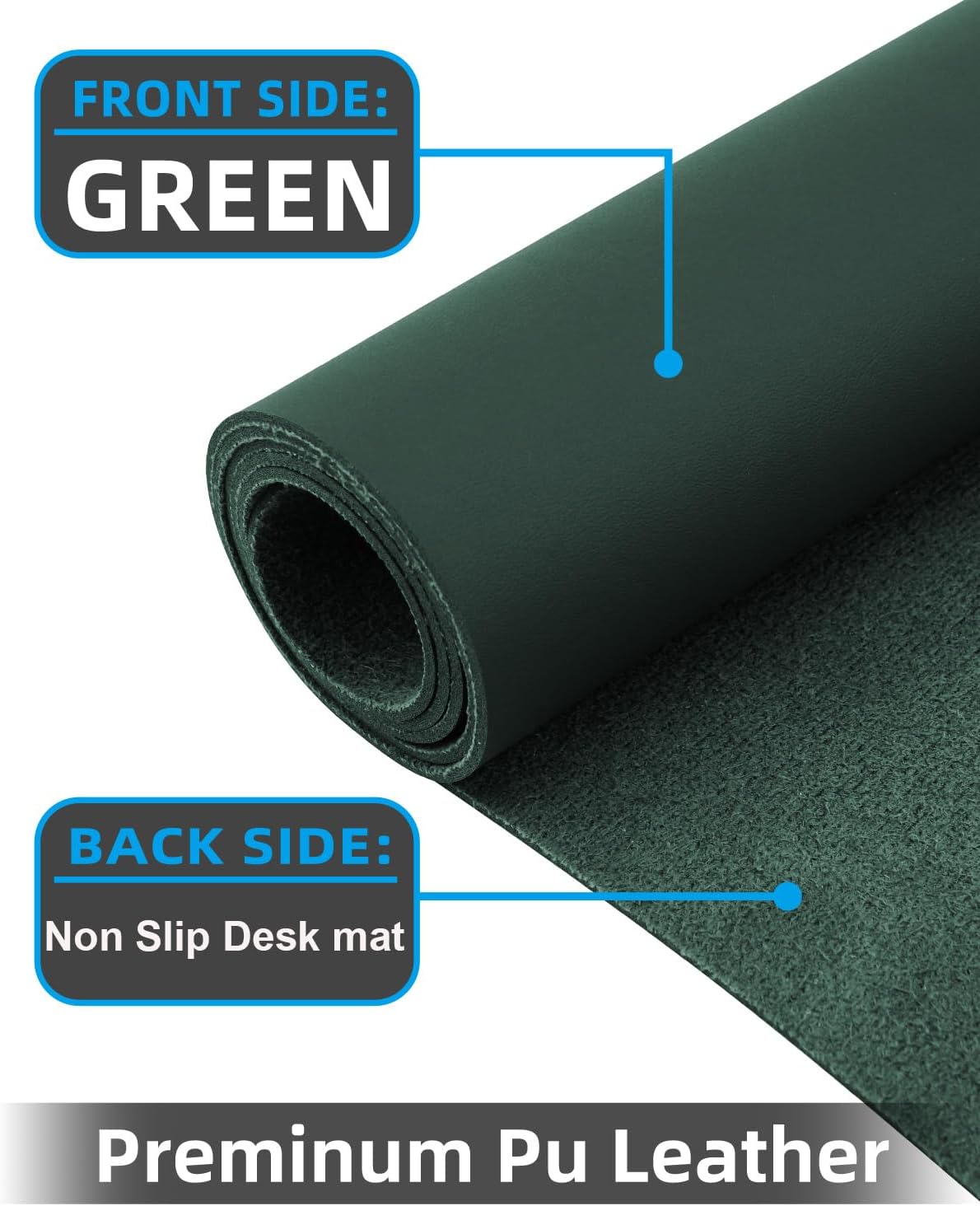 Leather Desk Pad Protector, Office Desk Mat, Large Mouse Pad, Non-Slip PU Leather Desk Blotter, Laptop Desk Pad Desk Accessories for Office and Home (Black, 40" x 17")