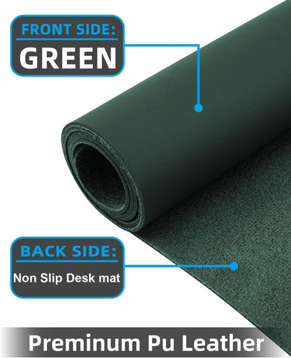 Leather Desk Pad Protector, Office Desk Mat, Large Mouse Pad, Non-Slip PU Leather Desk Blotter, Laptop Desk Pad Desk Accessories for Office and Home (Black, 40" x 17")