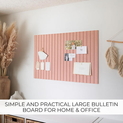 Large Felt Bulletin Board - Stylish Perfectly Sized 35" x 47" Cork Board Alternative for Office & Wall Decor – 12 Customizable Adhesive Tiles w/Golden Pins are Perfect to Display Your Photos