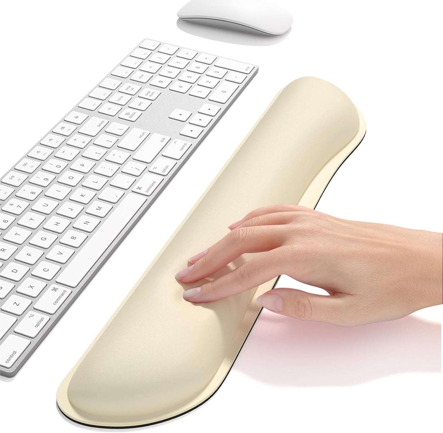 Dapesuom Enlarge Keyboard Wrist Rest, Memory Foam Keyboard Wrist Cushion for Computer Desk Mats Support, Pain Relief Ergonomic Mouse Pad Rests with Non-Slip Base for Gaming, Laptop, Radiant Orchid