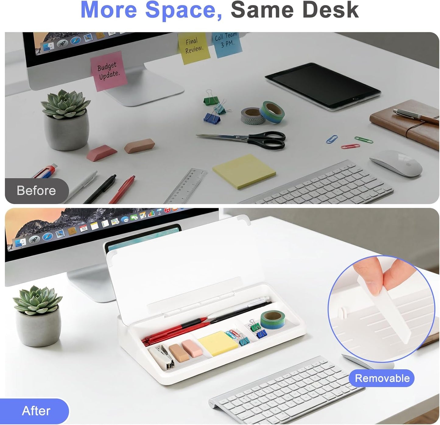 WALGLASS Small Desktop Whiteboard with Storage, Glass Desk Dry Erase White Board Computer Keyboard Stand with Drawer, Desk Organizers with Accessories for Office, Home, School Supplies White