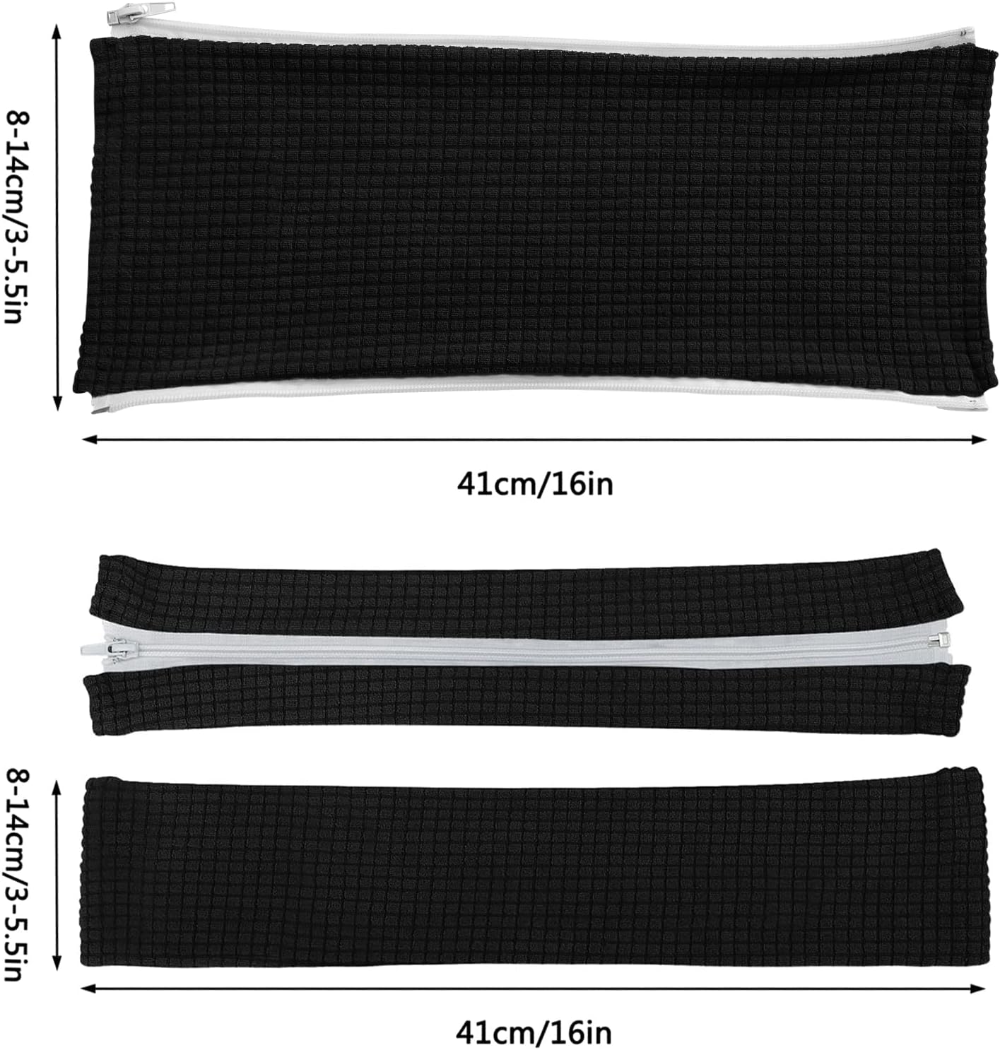 FORCHEER Office Chair Armrest Covers 12-15 Inch Velvet Elastic Black Arm Rest Covers for Desk Computer Chairs Washable