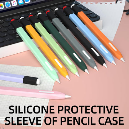 AZF Pencil Case Compatible with Apple Pencil 2nd Generation Case, Two Color Pen Cap Match, Silicone Comfort, Compatible with Magnetic Charging and Double Click. (Lavender Purple)