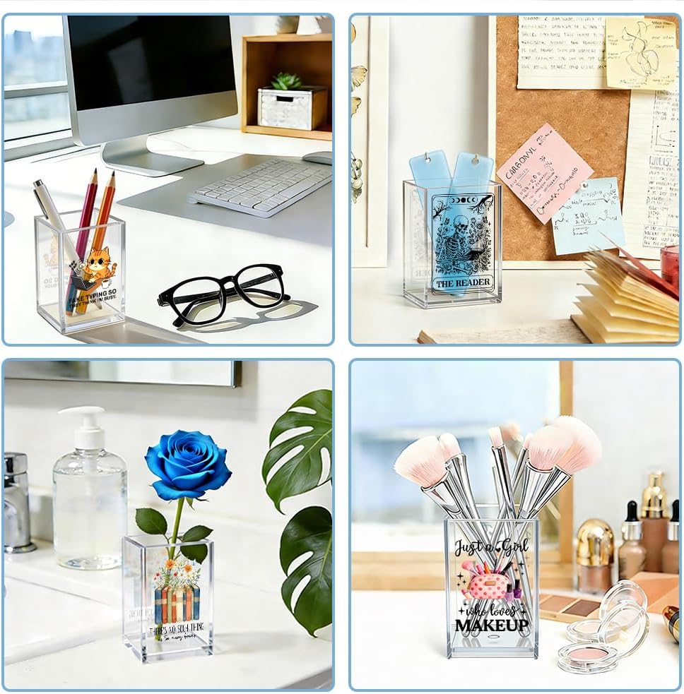Lash Queen Acrylic Makeup Brush Organizer Holder, Lash Artist Desk Accessory Holder, Acrylic Desk Organizer Gifts for Make up Artist Eyelash Technician Cosmetologist Esthetician Beautician