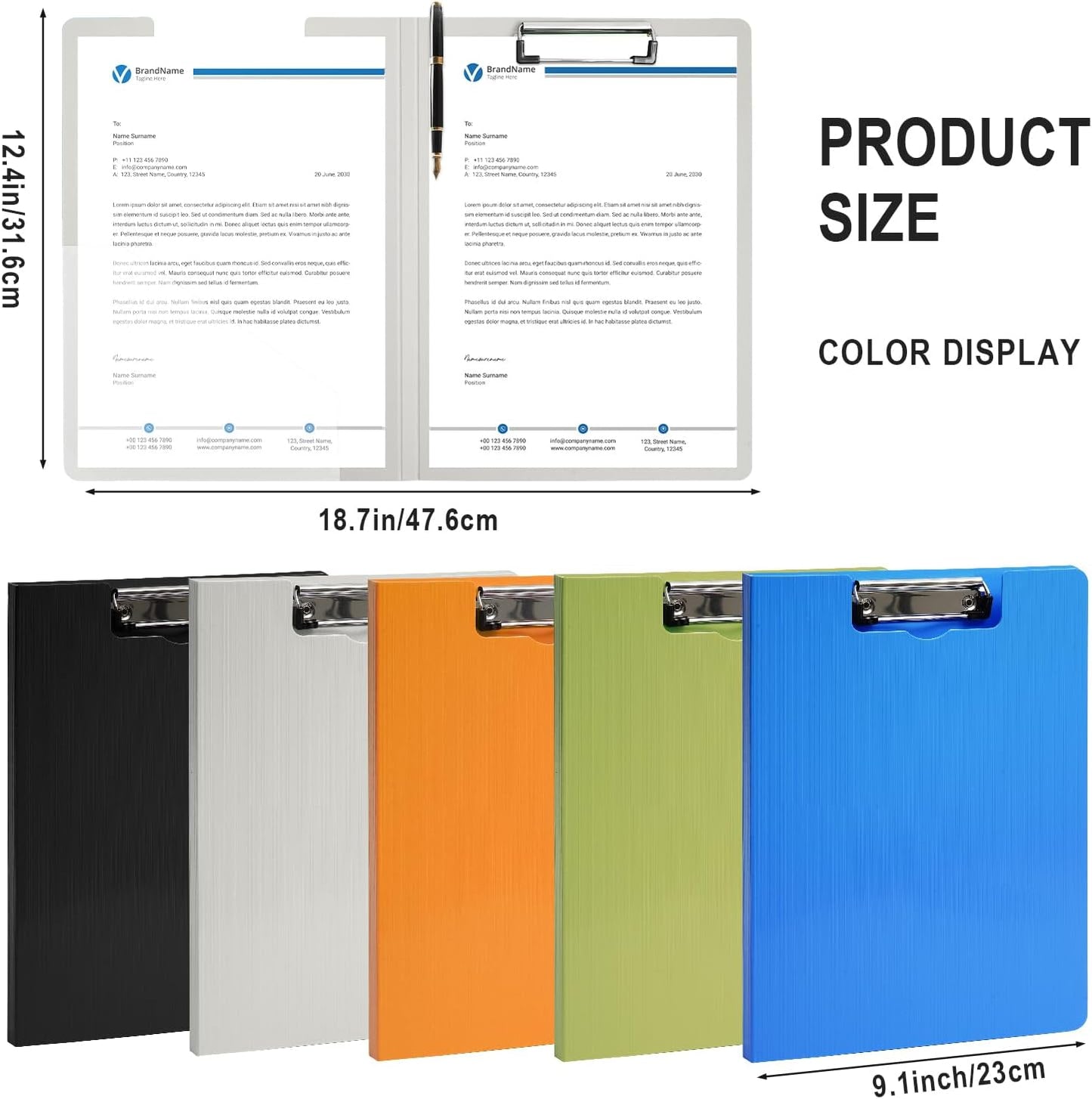 Clipboard Folder, A4 Foldable Clipboards with Pocket, File Cover Office Folder Clipboard, 360 Degree Foldable Storage Clipboards for Office, School or Medical Field, Green
