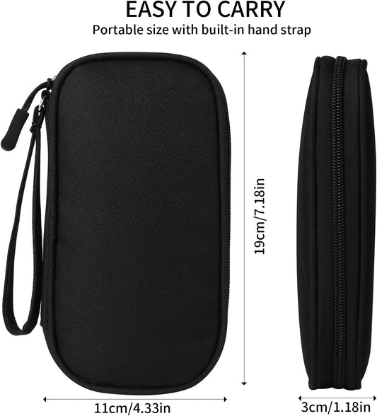 Universal Cable Organizer - Electronics Accessories Bag for Charger, Phone, Memory Cards & Travel Gadgets (Black)