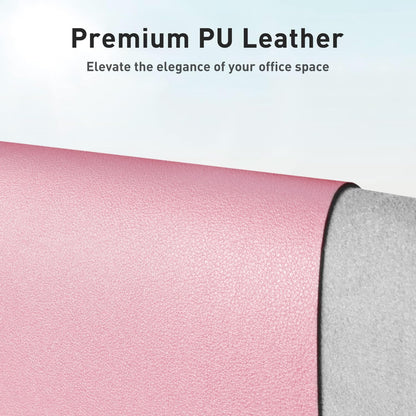 Aothia Non-Slip Waterproof PU Leather Desk Pad Protector for Mouse, Writing Desk, Office, Home, Laptop Blotter, 23.6" x 13.7", Black - Colors A