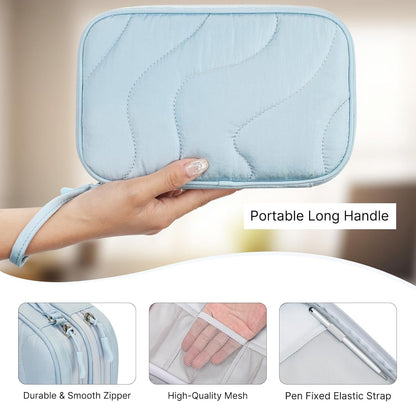 Skycase Tech Pouch - Lightweight Electronics Organizer Travel Case - Double Layers Cable Organizer - All-in-One Storage Bag for Charger, Cord, Phone, Flash Drive, Essentials - XL