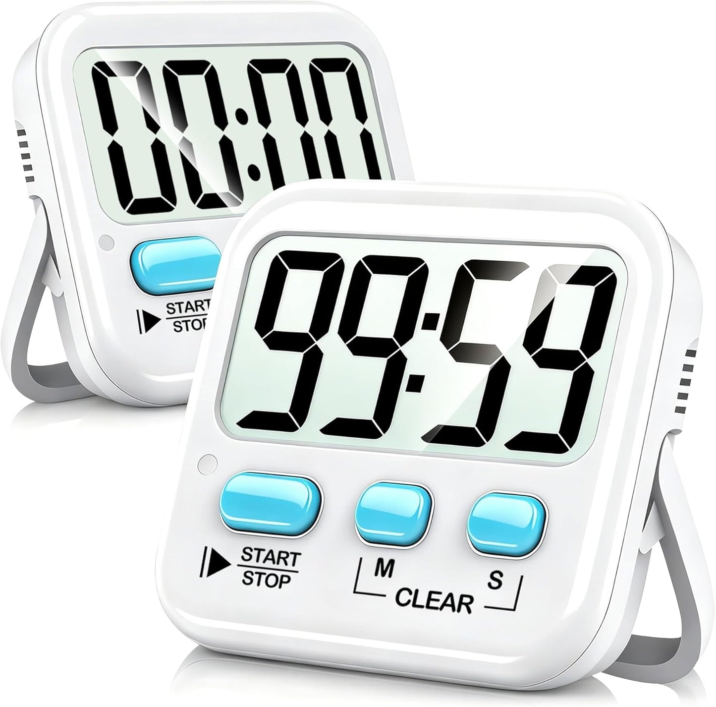 Antonki 2 Pack Digital Timer for Kids, Magnetic Countdown Kitchen Timers for Cooking, Egg, Classroom, Teacher, Exercise, Study, Oven - Battery Included
