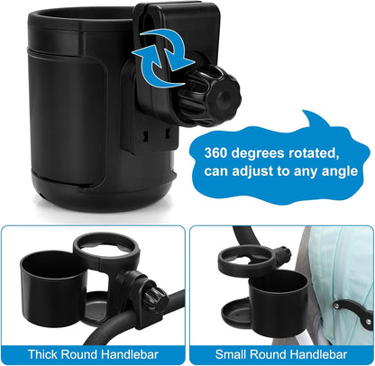 Accmor Stroller Cup Holder, Universal Cup Holder for Uppababy Nuna Doona Strollers, Bottle Drinks Holder for Wheelchair, Walker, Bike, Scooter