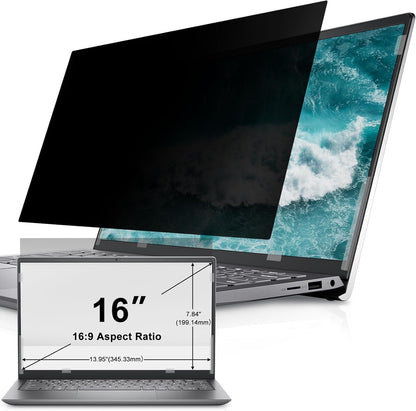 IPROKKO Laptop Privacy Screen 14 Inch 16:9 Aspect, Compatible with HP, Dell, Acer, Asus, Samsung, Lenovo Yoga & More, Removable Anti Blue Light Glare Spy Computer Monitor Filter Security Shield