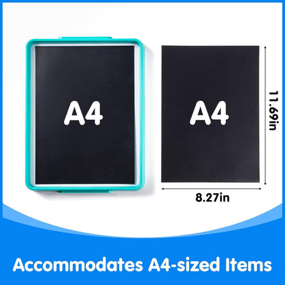 Magnetic Board for Kids – 13.2" X 10" - Magnetic Dry Erase Tray | Stackable Magnetic Tray for Classroom, Home, Travel & Preschool Learning (Cyan)
