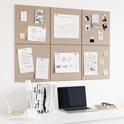 Neatsure Large Cork Board for Wall, Black Felt Bulletin Board with Pushpins, 36" x 24" 6 Panels Wall Tiles, Tack Push Pin Boards for Office