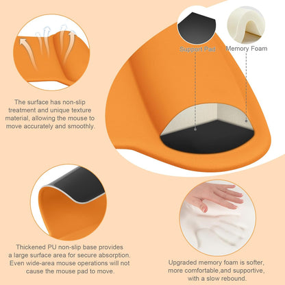 MOSISO Wrist Rest Support for Mouse Pad & Keyboard Set, Ergonomic Mousepad Non-Slip Base Home/Office Pain Relief & Easy Typing Cushion with Neoprene Cloth & Raised Memory Foam, Black