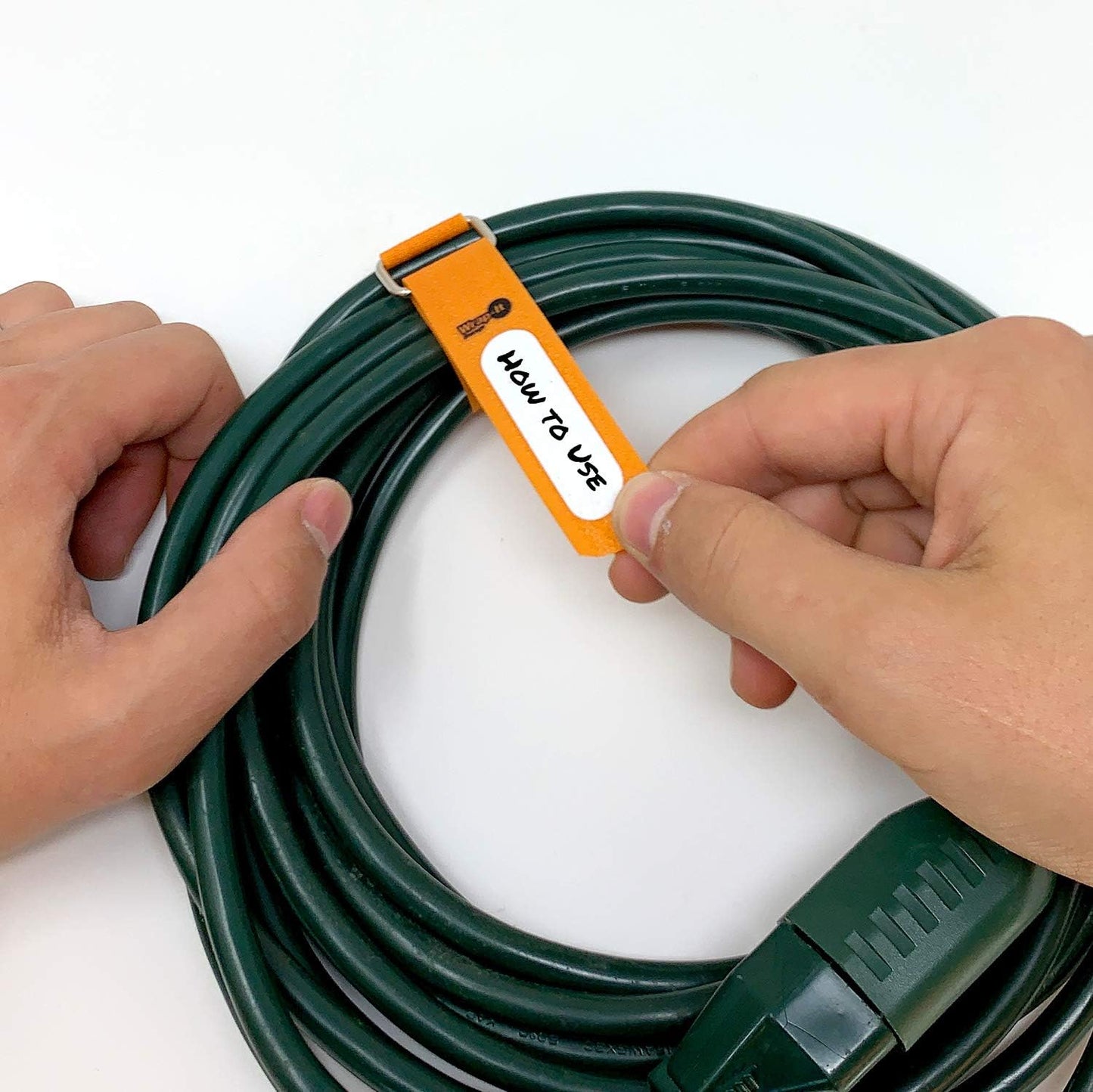 Wrap-It Storage Cinch-Straps, 5-in (20-Pack) Black - Hook and Loop Strap with Write on Label for Easy Cord Identification and Cable Management
