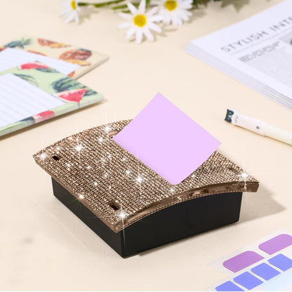 Eersida Rhinestone Self Stick Note Pad Holders 4 x 4 Inches Pink Cute Note Holder Sticky Dispenser Bling Memo Stick Dispenser for Office Employee Coworkers Gifts Home Desk Supplies