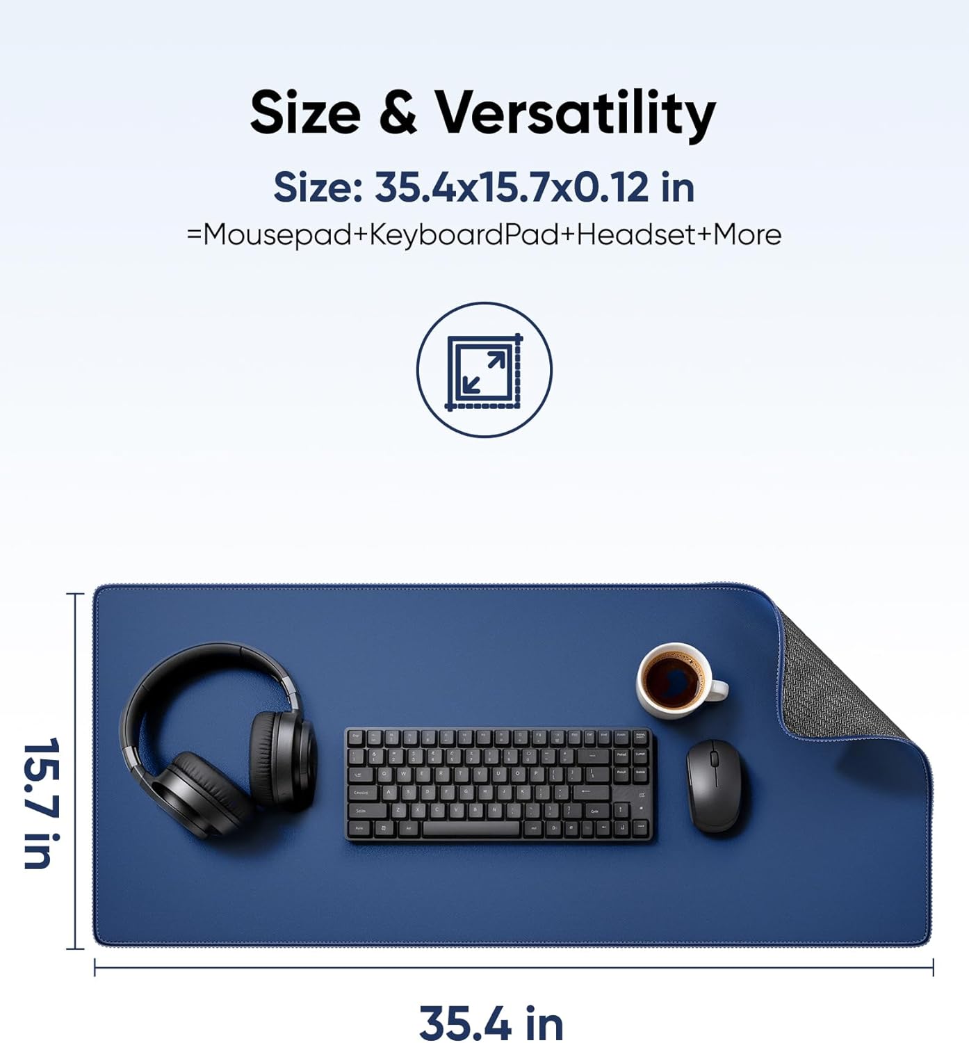 Reniteco Waterproof Large Gaming Mouse Pad with Durable Stitched Edges, Non-Slip Rubber Base, Grainy Jacquard Mouse Mat Desk Pad for Home Office Gaming, 31.5''x11.8''x0.12'', Matte Beige