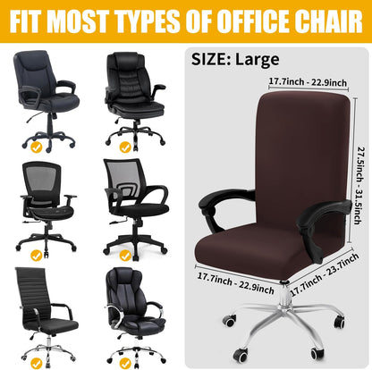 Smiry Stretch Printed Office Chair Armrest Covers, 2 Pcs Soft Fit Removable Washable Computer Desk Chair Arm Covers Protector, Black