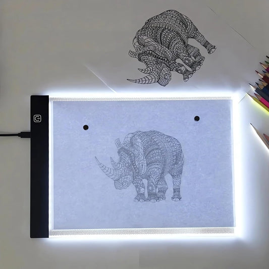 Huleo LED Light Pad, A5 Tracing Light Pad, Artcraft Tracing Pad Light Box, 3 Levels of Brightness, Rechargeable Light Board for Artists Drawing Sketching Animation Stencilling X-ray Viewing