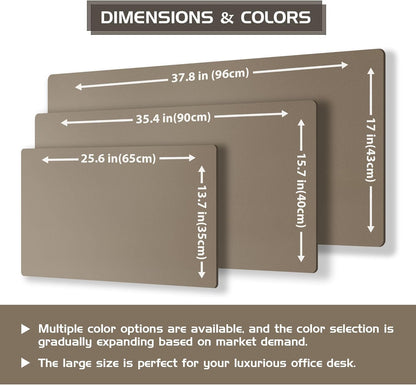 Aothia Dual-Sided Desk Pad - 25.6x13.7 inches Leather Desk Mat, Natural Cork Desk Pad Protector, Large Mouse Pad for Desk, Waterproof Desk Blotter Pad, Desk Writing Pad for Office Work/Home, Black