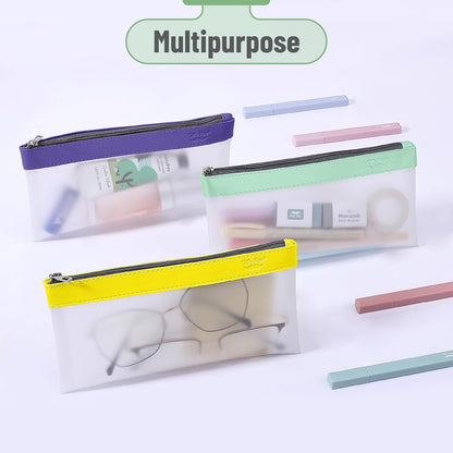 Mr. Pen- Clear Pencil Pouch, 8.50"x4.25", 3 Pack, Durable TPU Material, Medium Water-Resistant Pencil Bags with Smooth Zipper, Multipurpose Clear Pouch for Stationery, School, Office, Travel Supplies