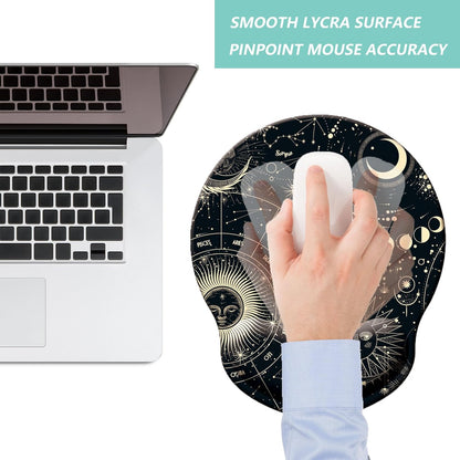 Mouse Pad with Wrist Support, Ergonomic Mouse Pad with Memory Foam Wrist Rest Cushion, Non-Slip Rubber Base Gaming Mice Pad for Home Office Computer Laptop, Flowers Grass
