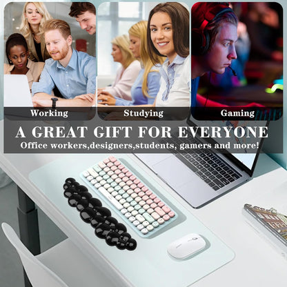 Gel Cloud Keyboard and Mouse Wrist Rest, Cute Wrist Support and Arm Support Keyboard Rest for Keyboard and Mouse Typing Pain Relief，Suitable for Office/Computer/Laptop/Gaming（White）