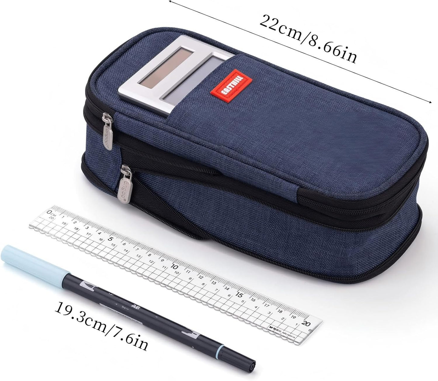EASTHILL Big Capacity Pencil Case Large Pencil Pouch Stationery Pen Bag for Teen Girls-Green