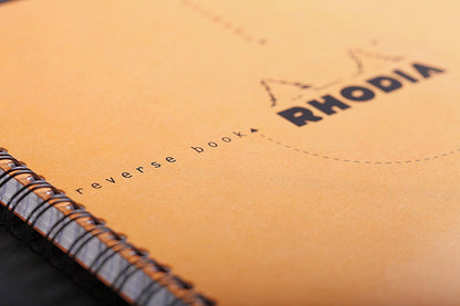 Rhodia Reverse Book & Dot Book - Dot Grid 80 sheets - 8 1/4 x 8 1/4 - Black Cover