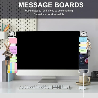 Office Desk Accessories 2pcs Multifunction Computer Monitor Memo Board - Transparent Computer Side Panel Memo Creative Monitor Side Panel Suitable for Office Home Desktop
