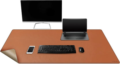 Mydours 40" x 20" Extra Large Desk Mat, PU Leather & Cork Desk Pad, Large XXL Desk Mouse Pad for Workstation, Office, Home, Computer Desk Mat with Keyboard & Mouse (Black)