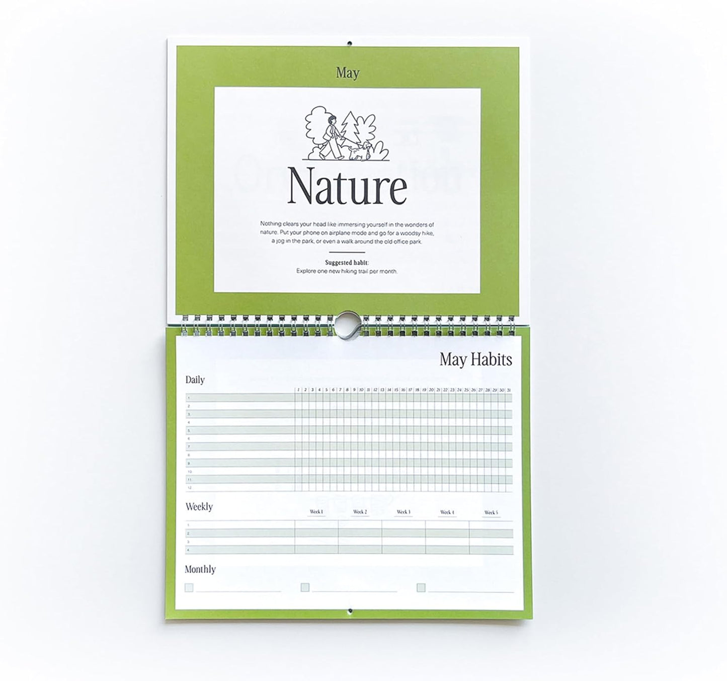 Free Period Press Habit Tracker Calendar & To Do List Planner, Spiral Bound Habit Tracker with Writable Goals, 12 Months Undated, 8"x10”