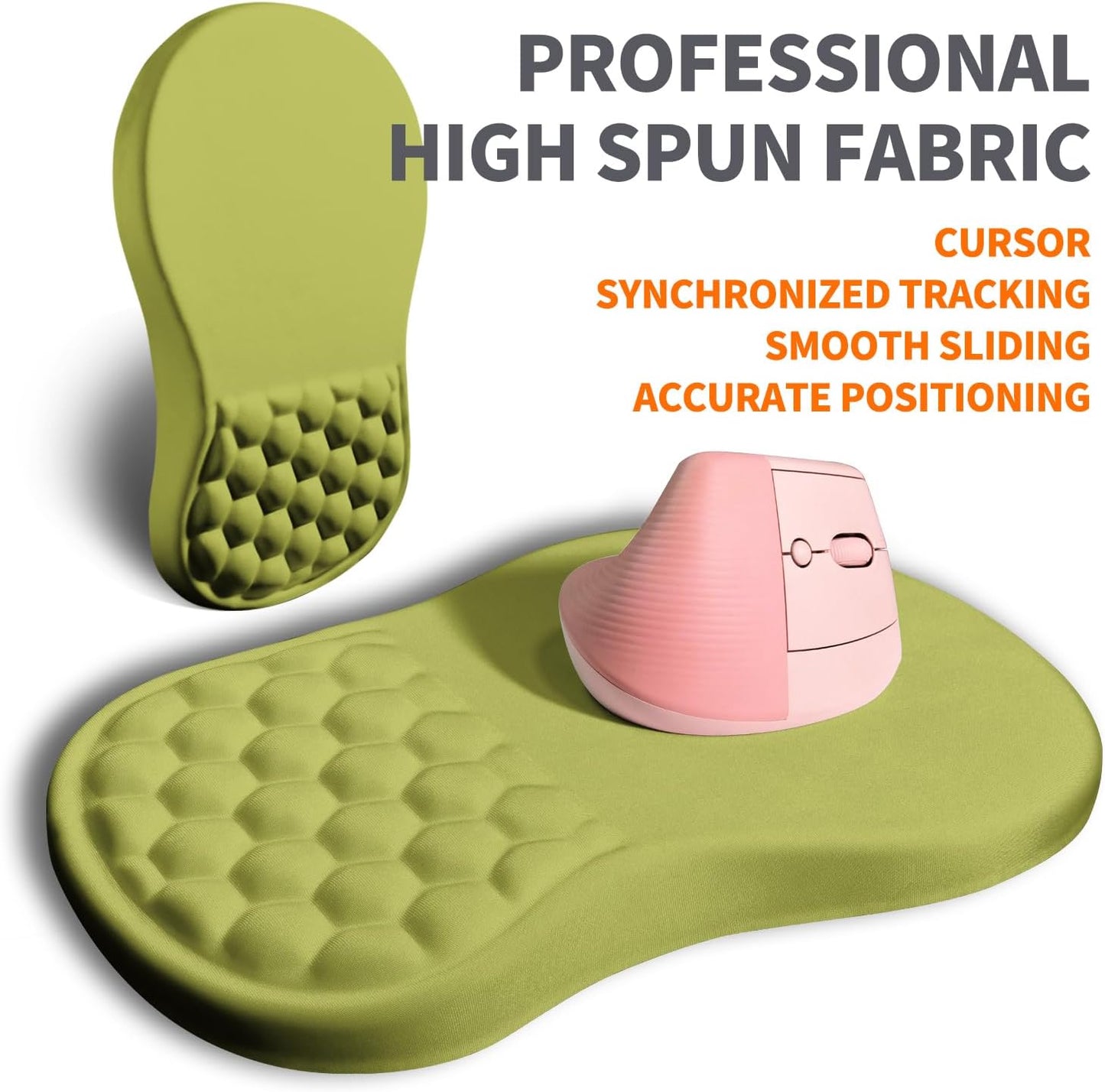 Ergonomic Joint Wrist Support Mouse Pad with Memory Foam Cushion Massage Bump, Carpal Tunnel Pain Relief Mousepad Slope Design for Wrist Rest, 11.8x7.9 in, Black