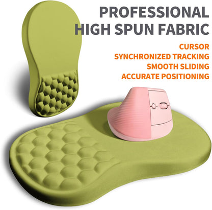 Ergonomic Joint Wrist Support Mouse Pad with Memory Foam Cushion Massage Bump, Carpal Tunnel Pain Relief Mousepad Slope Design for Wrist Rest, 11.8x7.9 in, Black