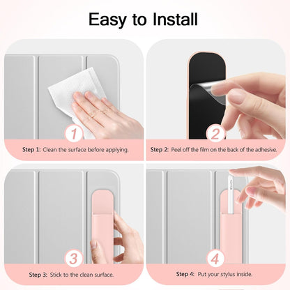 MoKo Pencil Case Holder, Adhesive Silicone Pencil Protected Sleeve Compatible with Apple Pencil Pro/ (USB-C)/ 1st/ 2nd Generation, Similarly Sized Styluses Accessories, Black
