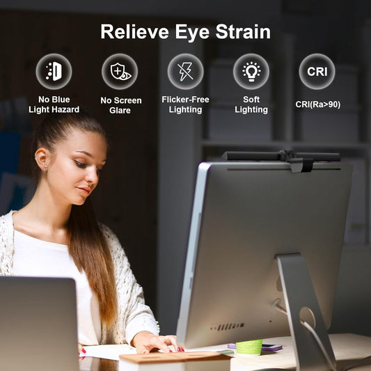 Monitor Light Bar 16“ - Computer Monitor Lamp, Hand-Sweep Sensor Function, Screen Monitor Lamp for Eye Caring, Adjustable Brightness & Color Temperature, USB Powered, No Glare Space Saving Home Office