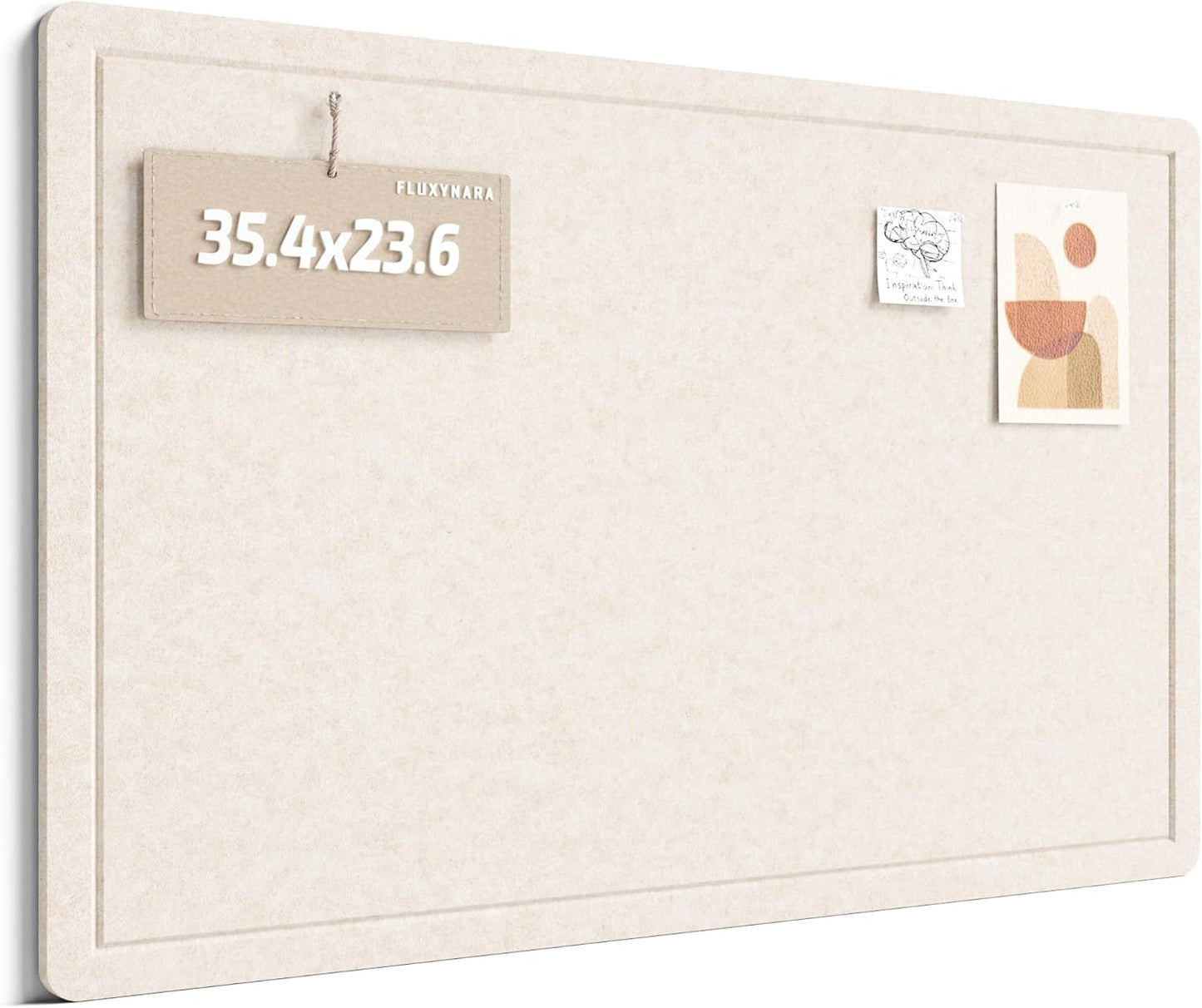 Fluxynara Bulletin Board, 23.6" x 17.5" Cork Board Alternative with 12 Safe Removable Adhesive Tabs, Foldable Felt Pin Board for Home Office, Classroom, Bedroom,Entryway for Walls—Sage