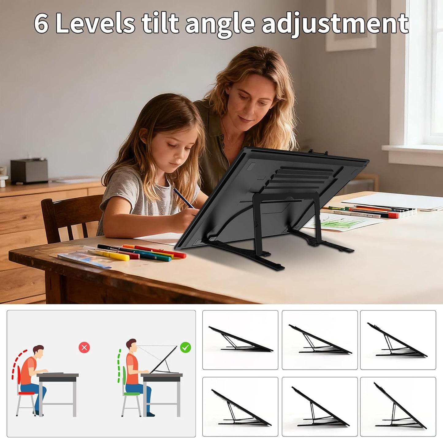 HIUKCOLED Rechargeable A4 Light Pad, Battery Powered Light Board with Carry Bag, Built-in Top Clip＆Stand, Stepless Dimmable＆6-Level Brightness Adjustable, Wireless LED Tracing Box for Weeing Vinyl