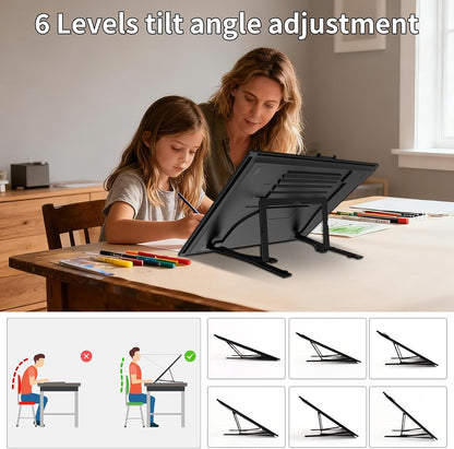 HIUKCOLED Rechargeable A4 Light Pad, Battery Powered Light Board with Carry Bag, Built-in Top Clip＆Stand, Stepless Dimmable＆6-Level Brightness Adjustable, Wireless LED Tracing Box for Weeing Vinyl