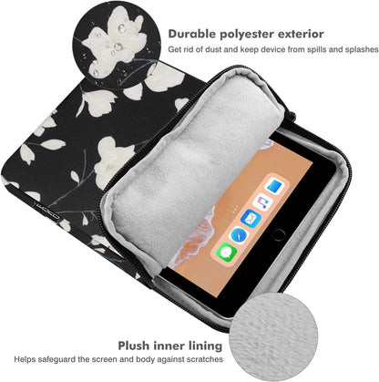 MoKo 7-8 Inch Tablet Sleeve Bag, Polyester Pouch Cover Case Fits iPad mini (A17 Pro) 8.3" 2024, iPad mini 6/5/4/3/2/1, Samsung Galaxy Tab S2 8.0, Tab A 8.0, ZenPad Z8s 7.9,Black