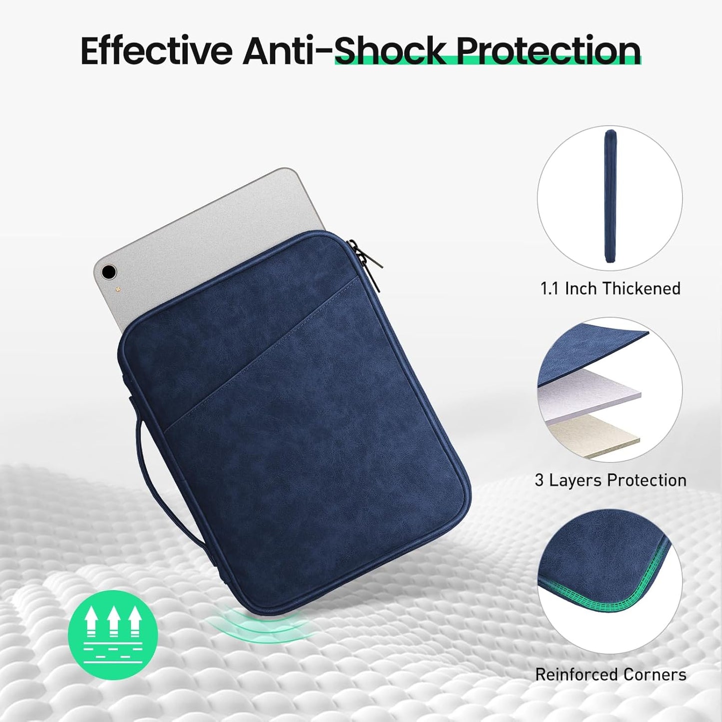 DTTO 9-11 Inch Tablet Sleeve Bag for iPad A16, iPad Air 11-inch M3 M2 / Air 5/4th Gen 10.9", iPad Pro 11 M4, iPad 10/9/8/7th Gen, Galaxy Tab A9+, Waterproof Travel Bag, Pink
