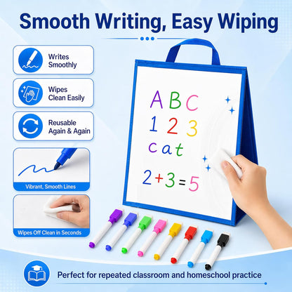 Tabletop Whiteboard Dry Erase Easel Foldable Portable Standing Whiteboard Dry Erase Board Magnetic for Teachers Office Teaching Supplies