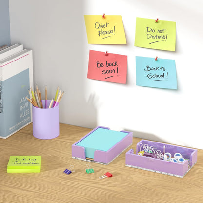 WINFFOR Acrylic Notepad Holder Dispenser - 4x6 in Sticky Note Memo Holder Self-Stick Note Pad Organizer (W/O Pads) Office Desk Accessories School Supplies, Crystal Clear