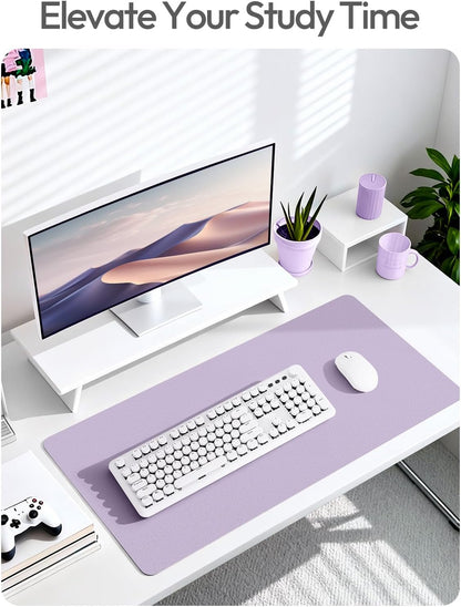 YSAGi Leather Desk Pad Protector, Office Desk Mat, Large Mouse Pad, Non-Slip PU Leather Desk Blotter, Waterproof Laptop Desk Writing Pad for Office and Home (23.6" x 13.8", Eggshell) - Colors A