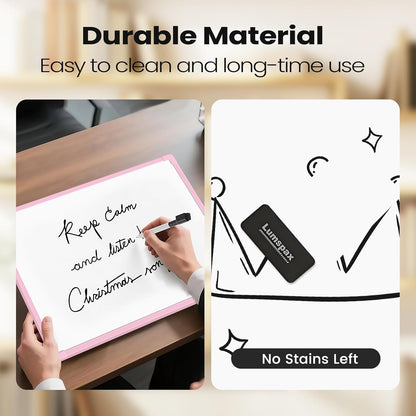 Small Dry Erase Board for Wall, 16" x 12" Double-Sided Hanging Whiteboard, Magnetic White Board with 4 Markers, 4 Magnets and 3 Mini Sticky Notes, Portable Whiteboard for Kids, School, Home, Office
