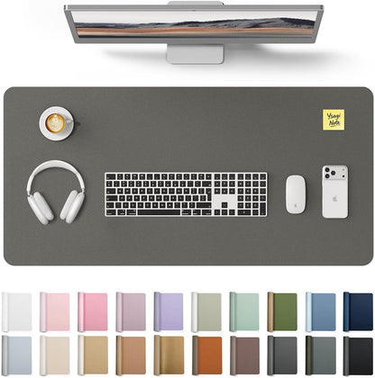 YSAGi Leather Office Desk Pad Protector, Large Mouse Pad, Non-Slip, PU Leather, Laptop Desk Blotter, Waterproof Writing Pad for Office and Home, Black, 23.6" x 13.8" - Colors B