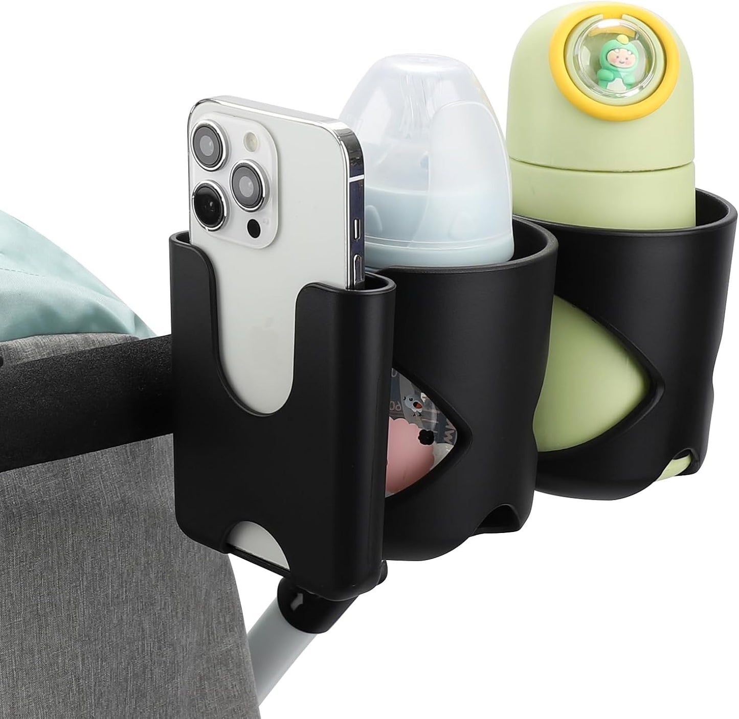 Accmor Stroller Cup Holder, Universal Cup Holder for Stroller Walker Bike, 360° Rotatable Large Caliber Designed Bottle Holder for Stroller, Bike, Wheelchair, Scooter