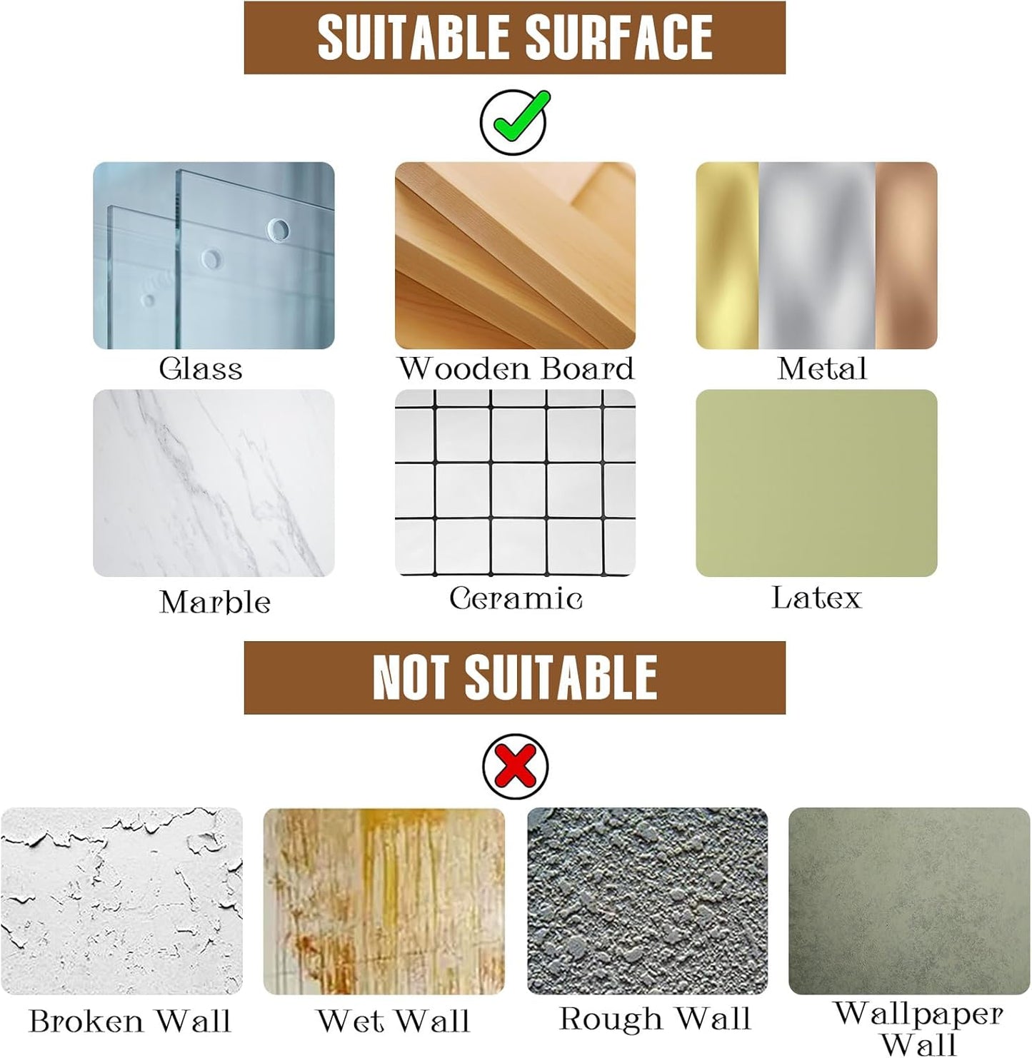 6 Pack Corkboard Strips for Walls, Self Adhesive Thick Cork Board Strips, Peel and Stick Cork Board with 50 Push Pins for Paste Notes, Photos, Schedules