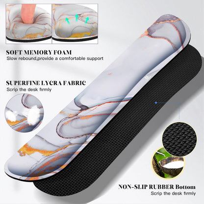 Gimars Upgrade Enlarge Silky and Superfine Fabric Gel Memory Foam Keyboard Wrist Rest Set, Ergonomic Keyboard Mouse Wrist Support for Typing Pain Relief, Comfort for Office, Gaming, Computer, Black